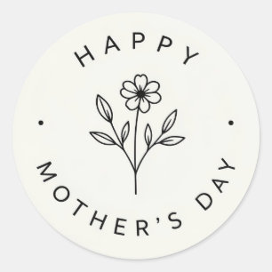 Moederdag Klassieke Ronde Sticker