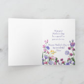 Moederdag Kleurrijke Tuinbloemen voor Nichten  Feestdagen Kaart (Binnen)
