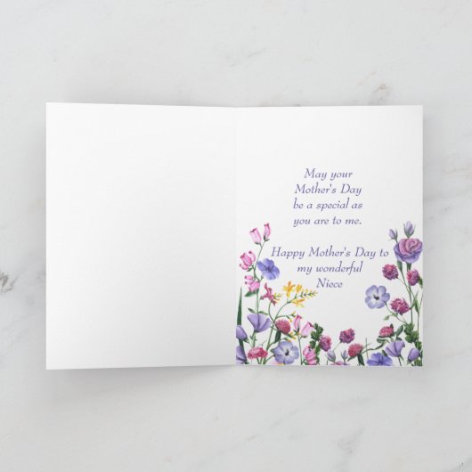 Moederdag Kleurrijke Tuinbloemen voor Nichten  Feestdagen Kaart (Binnen)