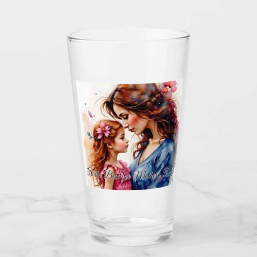 Moederdag Knuffel in Waterverf Bloemstijl Glas (Voorkant)