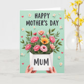 Moederdag knuffel kaart (Gele Bloem)