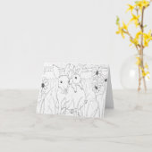 Moederdag Knuffel Konijnen Kaart (Gele Bloem)