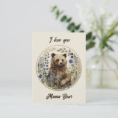 Moederdag Knuffels: Een Mama Beer haar Liefde Briefkaart (Staand voorkant)