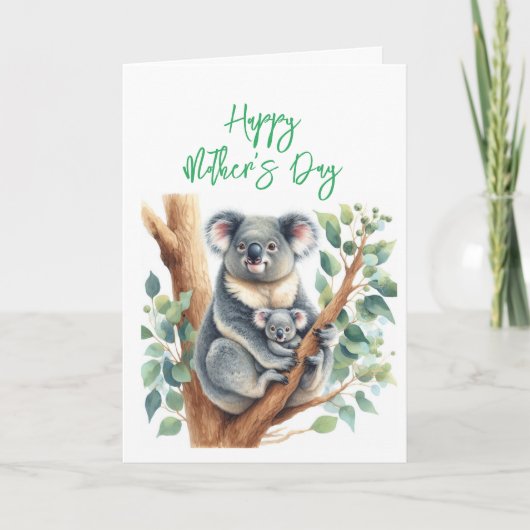 Moederdag Koala Wenskaart Bedankkaart (Voorkant)