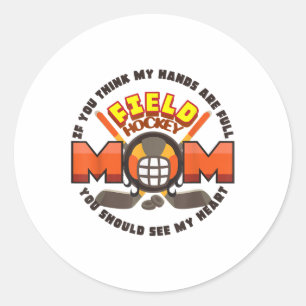 Moederdag Koele Sport Veldhockey Moeder Liefhebber Ronde Sticker