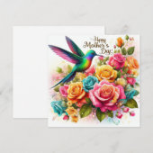 Moederdag Kolibrie Feestdagenkaart (Voorkant / Achterkant)