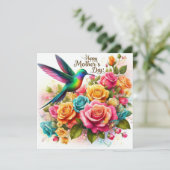 Moederdag Kolibrie Feestdagenkaart (Staand voorkant)