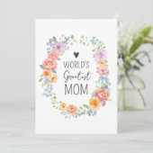 Moederdag Krans Bloemen Allerbeste Moeder Kaart (Staand voorkant)