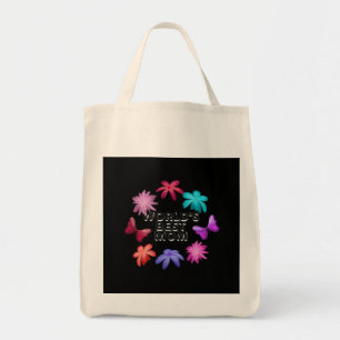 Moederdag krans met bloemen en vlinder - Cute Moth Tote Bag