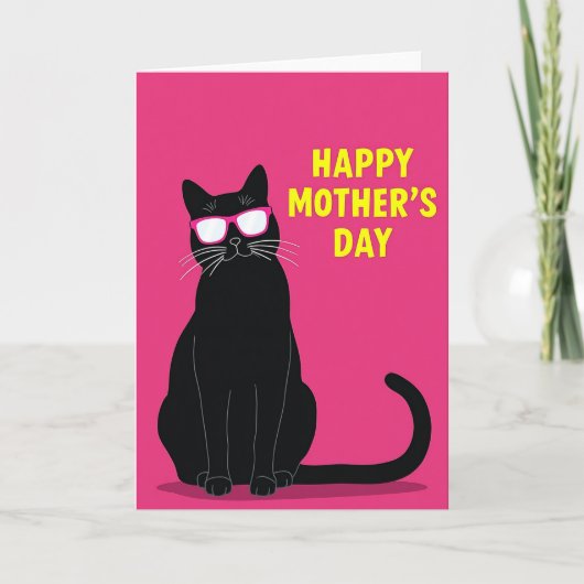 Moederdag Kunstkaart Koele Kat Kaart (Voorkant)
