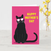 Moederdag Kunstkaart Koele Kat Kaart (Gele Bloem)