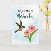 Moederdag Kunstkaart Kolibrie Kaart (Gele Bloem)