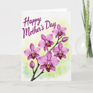 Moederdag Kunstkaart met Orchideeën Kaart
