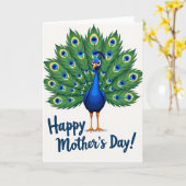 Moederdag Kunstkaart met Pauw Kaart (Gele Bloem)