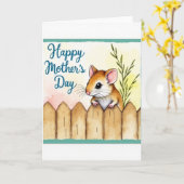 Moederdag Kunstkaart Muis Kaart (Gele Bloem)