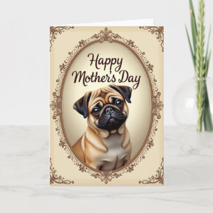 Moederdag Kunstkaart Reeënjong Hond Kaart