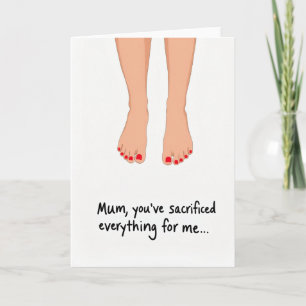Moederdag Kunstkaart Rode Teennagels Kaart