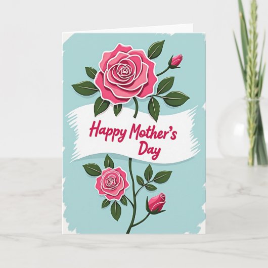 Moederdag Kunstkaart Roze Bloesem Kaart (Voorkant)