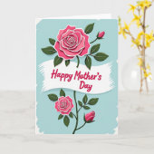 Moederdag Kunstkaart Roze Bloesem Kaart (Gele Bloem)