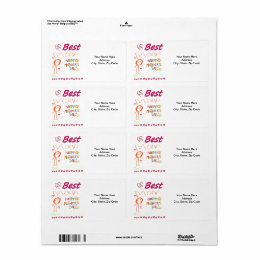 Moederdag labels (Full Sheet)