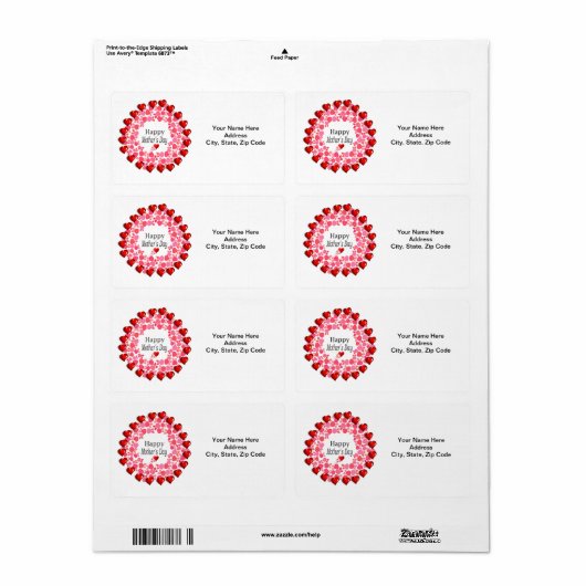 Moederdag labels (Full Sheet)