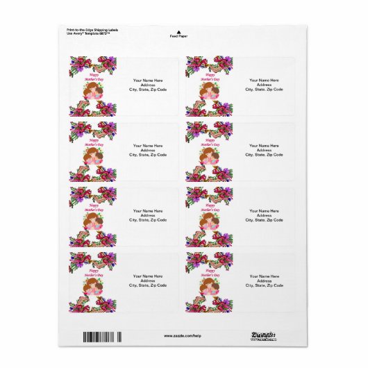 Moederdag labels (Full Sheet)