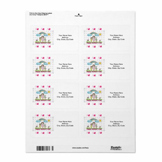 Moederdag labels (Full Sheet)