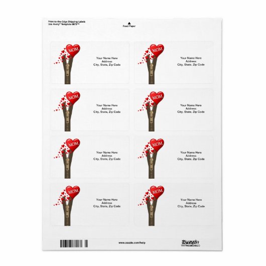 Moederdag labels (Full Sheet)