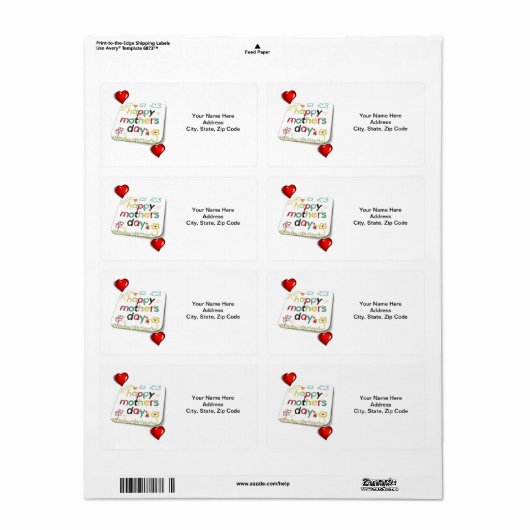 Moederdag labels (Full Sheet)