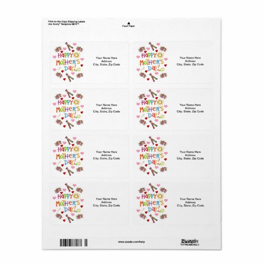 Moederdag labels (Full Sheet)