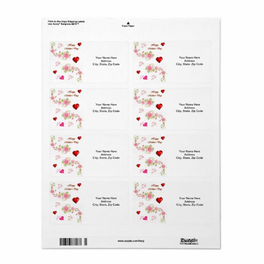 Moederdag labels (Full Sheet)