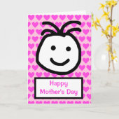 Moederdag Lachend Gezicht Kaart (Gele Bloem)