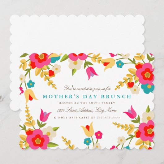 Moederdag Landbloemen Kaart (Voorkant / Achterkant)