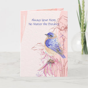 Moederdag Lange Afstand Blauwe Vogel Tuinvogel Kaart