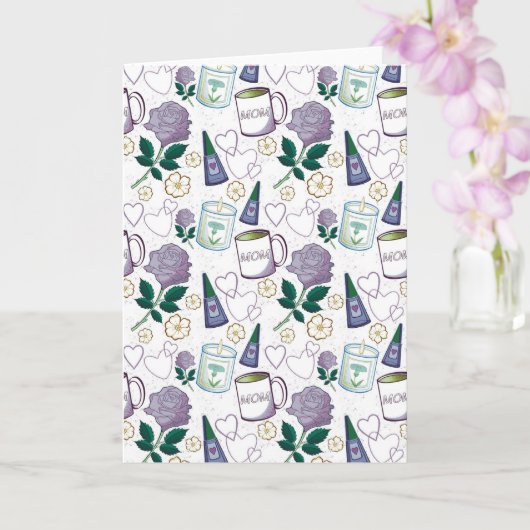 Moederdag Lavendel Kaart (Orchidee)