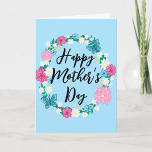 Moederdag Lentebloemenkrans Kaart