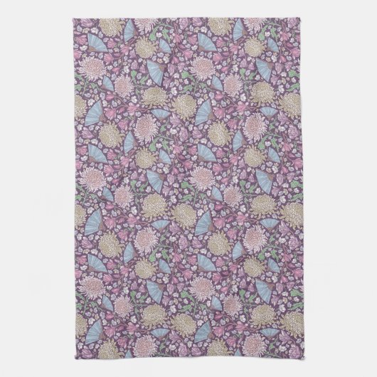 Moederdag Lentetuin Chrysanthemum Mum Japan Theedoek (Verticaal)