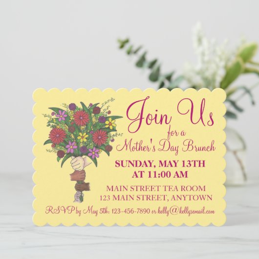 Moederdag leraar waardering Brunch Flowers Kaart (Staand voorkant)