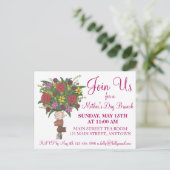 Moederdag leraar waardering Brunch Flowers Uitnodiging Briefkaart (Staand voorkant)