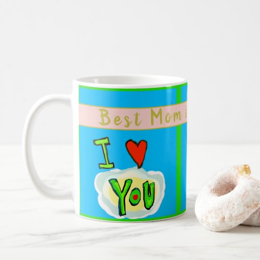 Moederdag, Leven in Liefde Personaliseer Koffiekof Koffiemok (Met donut)