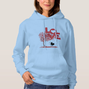 Moederdag liefde boom en vogel hoodie