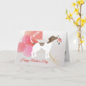 Moederdag Liefde Duitse Korthaar Pointer Hond Kaart (Gele Bloem)