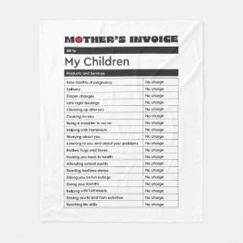 Moederdag Liefde Factuurstrook - Heartfelt Cadeau Fleece Deken