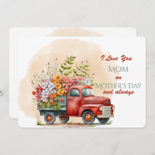 Moederdag Liefde Feestdagenkaart (Voorkant / Achterkant)