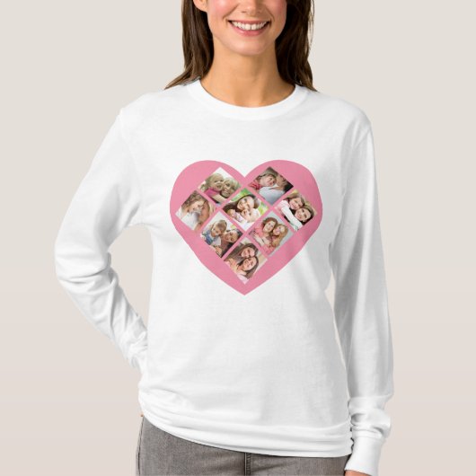 Moederdag Liefde Foto Collage. T-shirt (Voorkant)