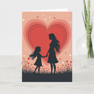 Moederdag liefde kaart met silhouet