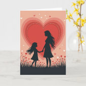 Moederdag liefde kaart met silhouet (Gele Bloem)