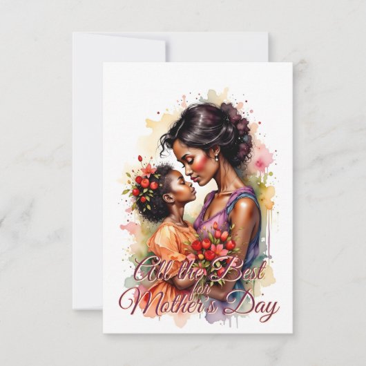 Moederdag liefde kunst in Waterverf stijl (Voorkant)