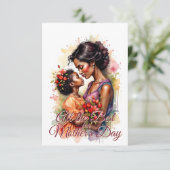 Moederdag liefde kunst in Waterverf stijl (Staand voorkant)