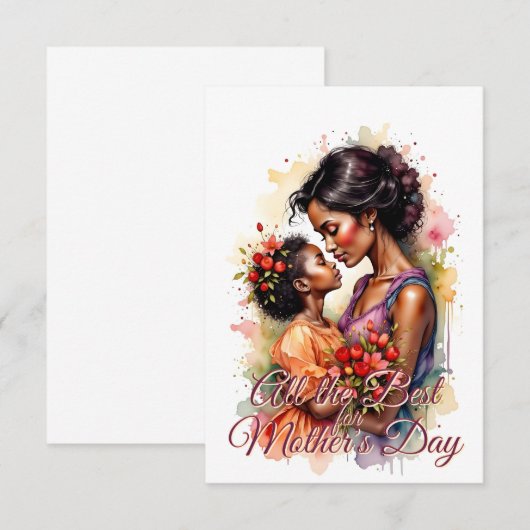 Moederdag liefde kunst in Waterverf stijl (Voorkant / Achterkant)